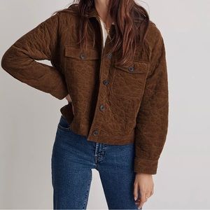 Madewell Quilted Corduroy Crop Shirt-Jacket
